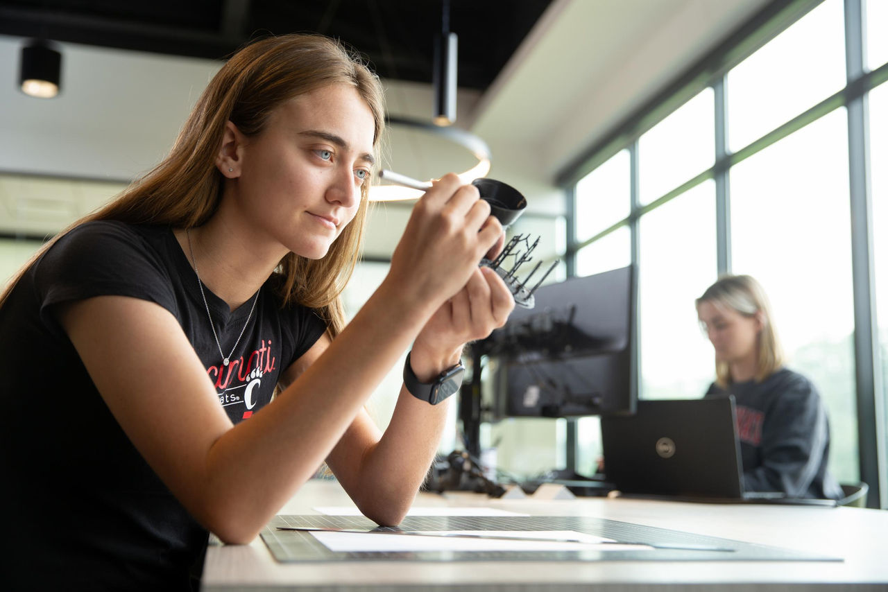 Student working on project at co-op